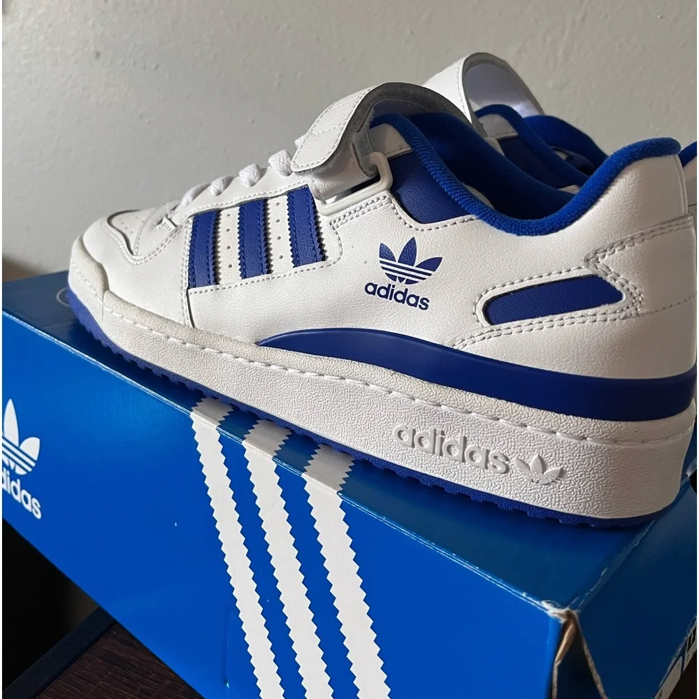 NWT Adidas Originals Men's Forum Low Shoes - White & Blue - FY7756_5